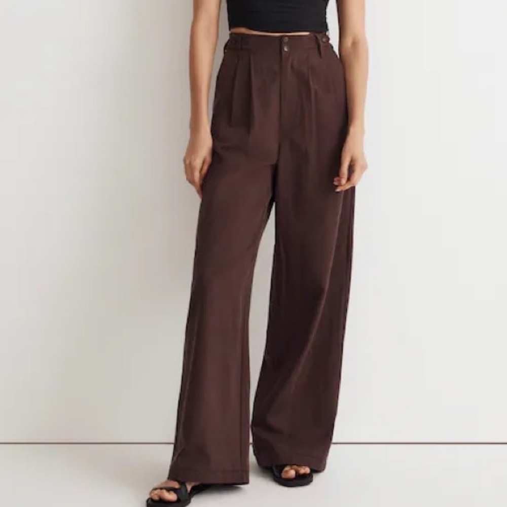 Madewell The Harlow Wide-Leg High-waisted Pant size 2-lyocell, cotton, linen